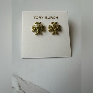 New Tory Burch Gold Logo Earrings